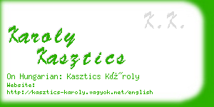 karoly kasztics business card